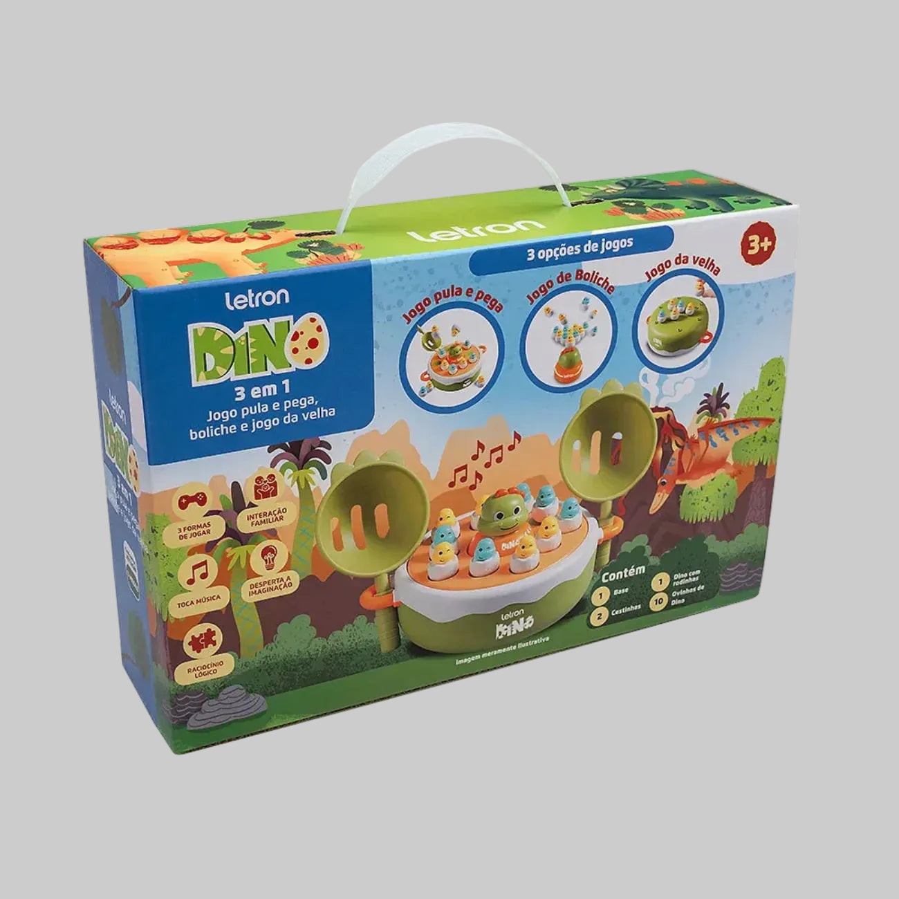 Pula e Pega Dino 3 em 1