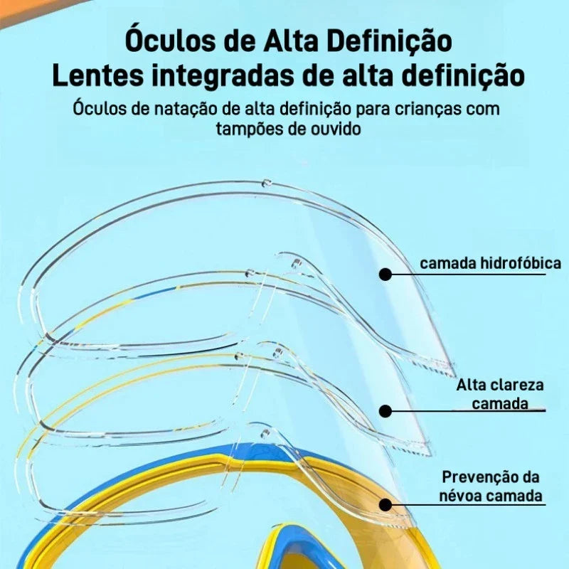 Óculos de Natação Splashy Panda™ - Lentes HD de Alta Definição